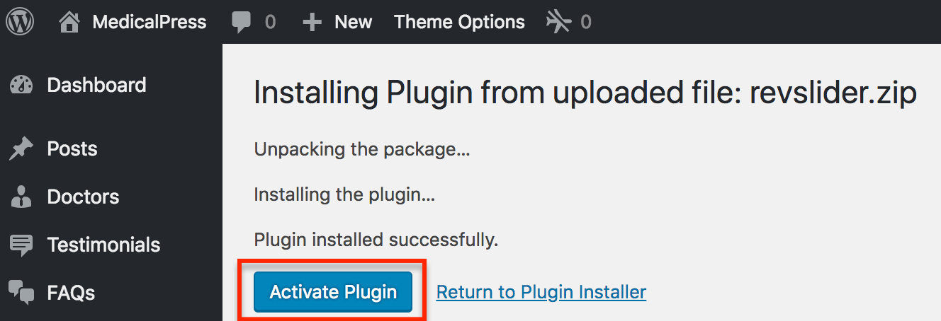  Activate the plugin