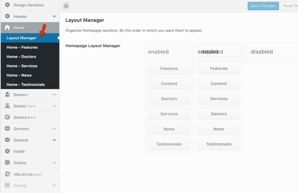 Homepage Layout Manager